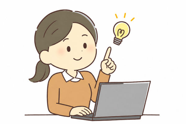 パソコンでヘルパーへの指示を作成するサービス提供責任者のイラスト